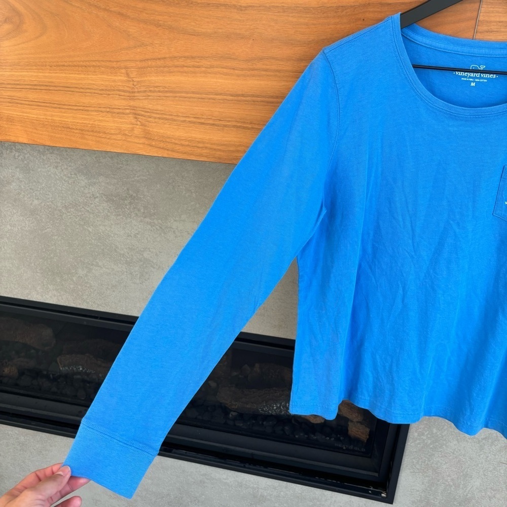 NWT VINEYARD VINES WOMENS L/S PKT TEE TOUCHDOWN, SIZE M - Picture 6 of 9